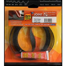 Joint noir plat 15mm 2,50m + tube colle - PYROFEU